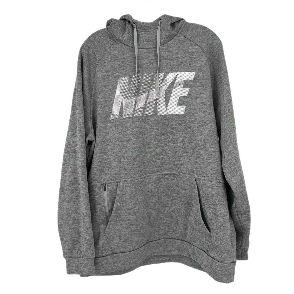 Nike Gray White Jacket Mid-Length Hoodie | Mens L
